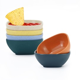 Homienly Soy Sauce Dishes,Wheat Straw Small Bowl Set of 6-4.5 OZ Small Dessert Bowls,Unbreakable Dipping Bowls,Dipping Sauce Cups,Mini Prep Bowl, Dip Bowls for Side Dish