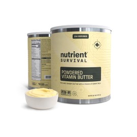Nutrient Survival Vitamin Butter Powder, Freeze Dried Prepper Supplies & Emergency Food Supply, 16 Essential Nutrients, Soy & Gluten Free, Shelf Stable Up to 10 Years, One Can, 204 Servings