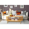 VaeFae Oval Coffee Table, Bamboo Coffee Table for Living Room,