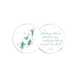 Half Moon Bay Would You Like an Adventure Now - Peter Pan - Blue/White 4 Inch Ceramic Drink Coaster; Set of 2, CST2GOSH01