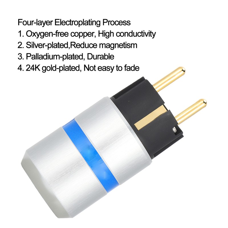 Monosaudio AC Power Plug Pure Copper 24K GoldPlated IEC Connector