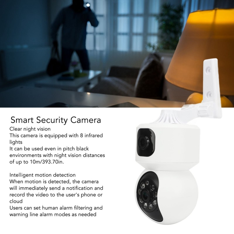 Smart Security Camera Night Vision 360 Degrees HD Camera Durable
