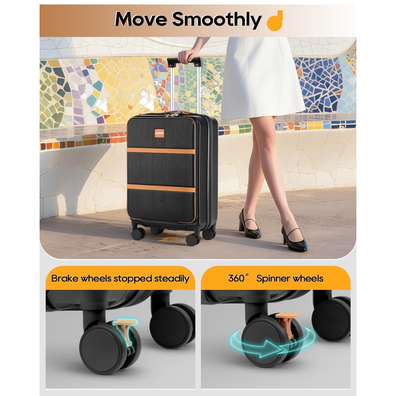 Joyway Carry on Luggage Airline Approved with Front Pocket, Hardside