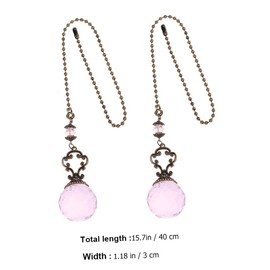 Operitacx 2 Stück Kronleuchter Zubehör drinnen Rosa Deckenventilator-Zugkette Ketten zieht LED Lampendekor leichte Zugkette dekorativ Deckenlampenzugkette leichtes Accessoire Kristall