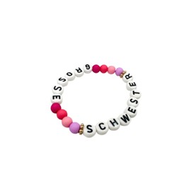 Du wirst große Schwester Armband für Kind Kinderarmband Geschenk für Schwester pink lila