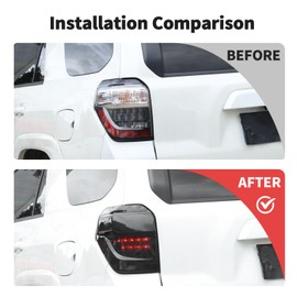 JWWY for 4Runner Tail Light Taillight Protection Cover Trim Compatible with 2014-2023+Toyota 4Runner Accessories,Blackened 2pcs