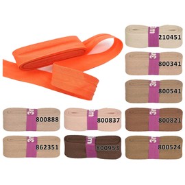 Bias Binding Tape, 3 m x 20 mm, Cotton Folded, 60 Colours, Hem Tape, Colour: 575 Olive Green