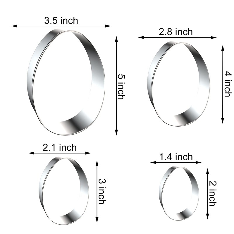 Large Egg Cookie Cutter Set in Different Sizes - 5