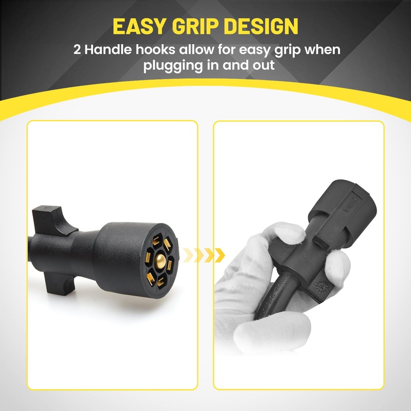 Oyviny Heavy Duty 7 Way Trailer Plug Cord with Double