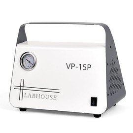 LABHOUSE Lab Diaphragm Vacuum Pump VP-15P Portable Mini Oilless Diaphragm Oil Free 15L/min & Rubber Tube for Laboratory Vacuum Filtration,Positive and Negative Pressure,110V-220V