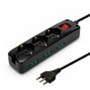 9-way power strip: 3 Schuko sockets + 6 two-value sockets