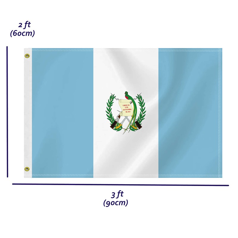 2×3 FT Guatemala Flag,Medium 60×90 CM Guatemalan Outdoor Banner,100D Decor,Doube