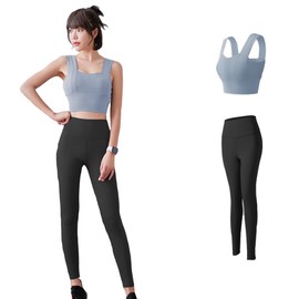 Kesaeki Yoga Wear Top and Bottom Set, Breathable, Yoga Wear, Top and Bottom Set, Top and Bottom Set, High Waisted Yoga Pants, With Cup, Stylish, Hot Yoga Wear, Top and Bottom Set, Women's, Gym Wear,