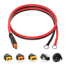 baluoqi XT60i to O Ring Terminal Cable,XT60i Female to O Ring Eyelet Terminal Plug Connector Cable 12AWG RC ESC Charger Side Power for RC Lipo Battery FPV Racing Drone(XT60i Female, 5FT, 12AWG)
