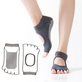Women's Professional Cotton Half-Toe Yoga Socks - Open-Back Design (Size 39) Light Pink 20ea