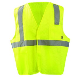 OccuNomix ECO-IMB-YXL High Visibility Value 5-Point Breakaway Mesh Hook & Loop Safety Vest, ANSI Type R, Class 2, 100% ANSI Polyester, Yellow, X-Large