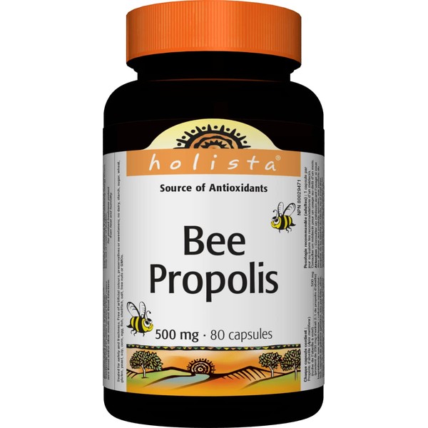 Holista Bee Propolis 500 mg, 80 Capsules, Antioxidant for the Maintenance of Good Health