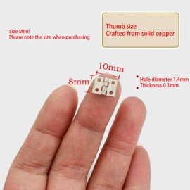 50Pcs Mini Brass Hinges Folding Door Hinges Butt Hinges Small Mini Hinges for DIY Crafts Wooden Jewelry Box (Silver)