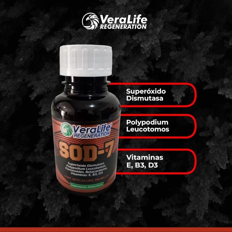 Sod-7 - Dismutasa Y Glutation Antioxidante - 60 Capsulas