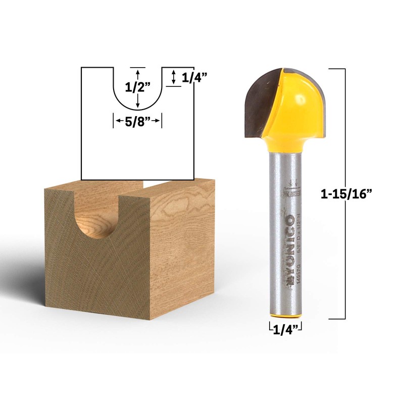 YONICO 14957q 5/8-Inch Diameter Core Box Router Bit 1/4-Inch Shank