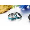 JewelryWe 6mm Comfort Fit Noble Tungsten Ring with Synthetic Turquoise