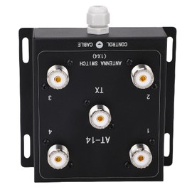4 Way Coaxial Remote Antenna Switch, 1.8MHz-60MHz 500W PEP with SO-239 Connector, Support +12V Control Voltage