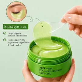 Under Eye Patches,60 PCS Aloe Vera Collagen Eye Patches for Puffy Eyes and Dark Circles,Hydrating Under Eye Mask Skincare for Women,Cooling Eye Gel Pads, Parches Para Ojeras