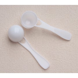 Ruwado 20 Pcs 5 Gram Plastic Measuring Spoons Reusable Small Round Plastic Scoops for Home Kitchen Powder Coffee Teaspoon Milk Powder Measurement Baking (5 Gram)