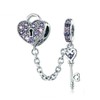 Love You Lock Key fit Pandoras Charms Bracelets 925 Sterling