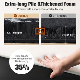 Super Soft Shaggy Area Rug, 6X9 Soft Plush Fluffy Rug for Bedroom Living Room, Modern Moroccan Geometric Carpet for Home Decor Aesthetic, Anti-Skid Carpet for Kids Room, Nursery, Black and White