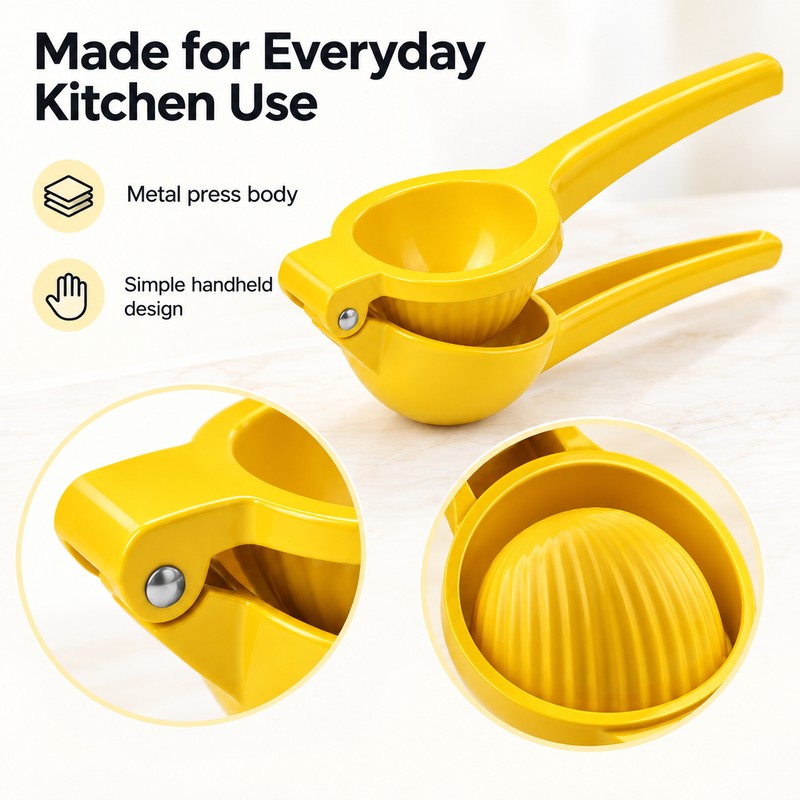Manual Lemon Squeezer for Fresh Citrus Juice – Handheld Metal