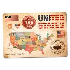 A5 Sticker Sheet United States Vinyl Stickers - USA Landmarks Retro Vintage Airport City Flag Travel Holiday Country Aesthetic #82833