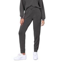 ODODOS Women's Modal Soft Jogger Pants with Pockets Adjustable Shockcord High Waist Sweatpants Casual Lounge Pants, Charcoal, Medium