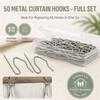 Curtain Hooks - Heavy Duty Metal Pin Hooks, 50 Pack