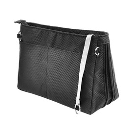 Soyizom Expandable Nylon Handbag Liner Organiser Purse Organiser Insert Bag in Bag Tote Organiser Bag（Black，Small）