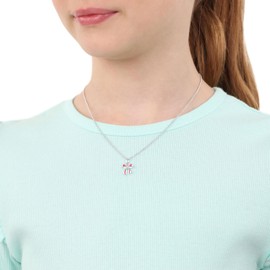Prinzessin Lillifee Necklace made of 925 sterling silver for girls, children's necklace, partially with gemstone, 35 + 3 cm, motif jewellery, gift for daughter and granddaughter, comes in jewellery