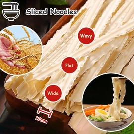 KachiKachi Wavy Knife Cut Noodles - 500g/17.6oz, Dry | Flat | Wide | Squiggly, Chinese Knife Sliced ​​Noodles, 刀削面