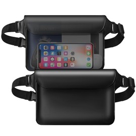 Heliosea Waterproof Fanny Pack [2 Pack], 8.9" Waterproof Pouch for Phone Passport Wallet Purse with Adjustable Waist Strap, Waterproof Dry Bag for Travel Beach Cruise Travel Essentials Accessories