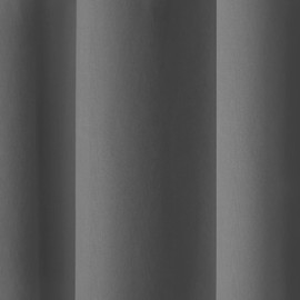 REAL TEXTIL - Juego de 2 Cortinas para Ventana Semitranslúcidas de Microfibra 1.18m x 1.80m con Ojales - Microfiber Curtains 2 Panels (Gris)