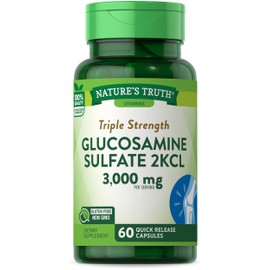 Nature's Truth Glucosamine Sulfate Capsules | 3000mg | 60 Count | Non-GMO & Gluten Free Supplement | with Potassium