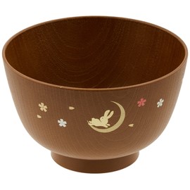 Yamanaka Lacquer M16339-1 Range Kyoto Type Heathered Soup Bowl Moon Rabbit