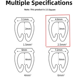 Marcador de Numeración de Cables de Colores Etiquetas de Números de Cables de Tubo con Diseño de Clip(100PCS KCM-2.5MM 2.5 square)