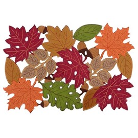 Simhomsen Embroidered Fall Autumn Thanksgiving Multi-Color Leaves Table Placemats (14 × 20 inches (Set of 6))