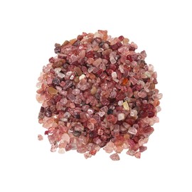 Natural Strawberry Quartz Tumbled Chips Crushed Crystal Stone, 7-9mm Polished Healing Crystal Chips Healing Reiki Crystal Jewelry Making Home Decoration