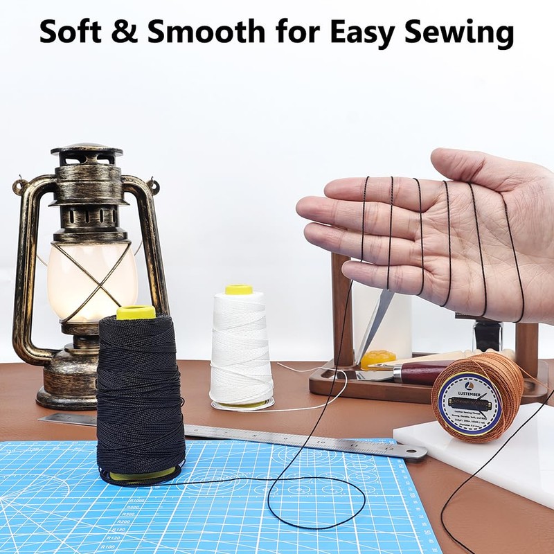 LUSTEMBER Heavy Duty Sewing Thread, 3 Rolls x 656 ft
