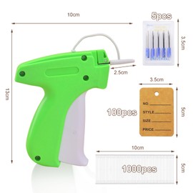 CATELL Tag Gun for Clothing Clothes Tagging Gun for Clothing Clothes Tag Gun with 5 Replacement Needles and 1000 Tags Barbs and 100 Price Tags for Clothes Socks Hat Brand Label