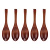 5Pcs Wooden Spoons Natural Safe Comfortable Light Weight Delicate Sturdy