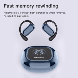 EGWAT ETSANDYS Q16s Pro Open-Ear Wireless Earbuds in Royal Blue, Real-Time Translation, LCD Display Charging Case, IPX6 Waterproof, Bluetooth 5.4, 80H Battery Life, Hi-Fi Audio, Noise Reduction