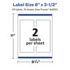 Avery Durable Waterproof Rectangle Labels, Sure Feed Technology, 8" x
