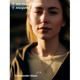 VIASOUL® Necklace Mountains I The Mountains Chain for Women Made of 925 Silver I Plated with 585 Gold I The Original Mountain Love Necklace with Real Silver Certificate, Silver Silver 585 gold plated,